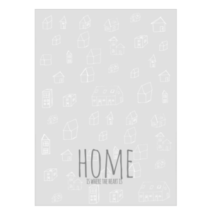 Heart Home Poster Zwart Wit
