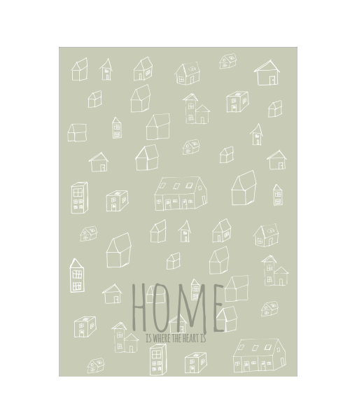 Home heart tekst poster