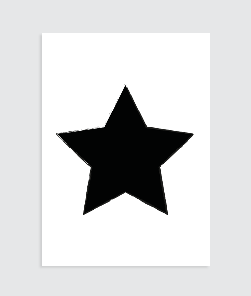 Zwart wit kinderkamer poster "Jij ben een ster"