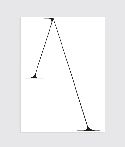 Alphabet Letter A Zwart wit Poster