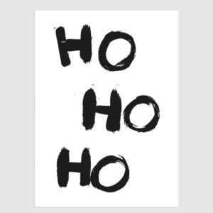 Kerst Poster Ho Ho Ho..! Wit