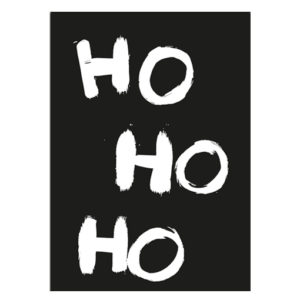 Ho Ho Ho zwart wit poster kerst