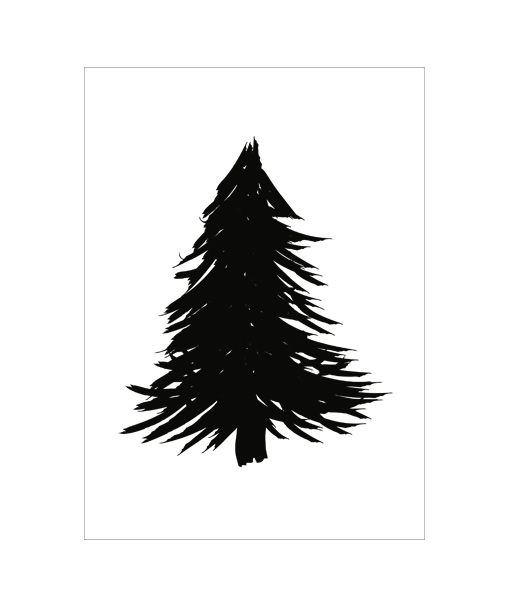 Plaatsen Bij wet Kerstboom Poster (zwart/wit) - Homemade Poster
