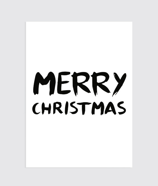 Merry Christmas Kerst poster Wit