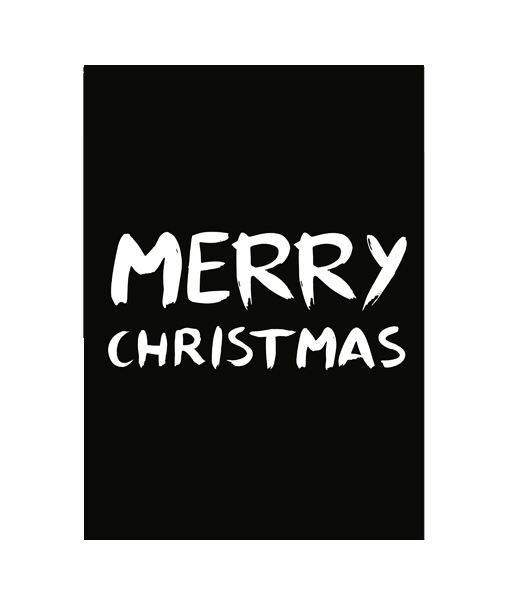 Kerst poster zwart wit Merry Christmas