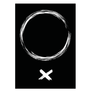 zwart wit poster kruis cirkel