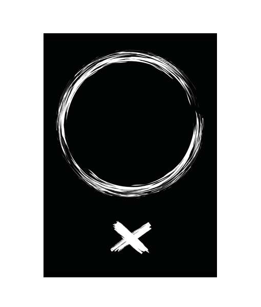 zwart wit poster kruis cirkel