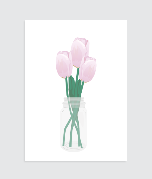 hollandse tulpen roze poster