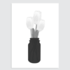 zwart wit poster tulpen