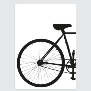 zwart wit poster fiets
