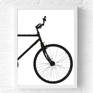fietsposter-zwartwit-tweeluik-fiets